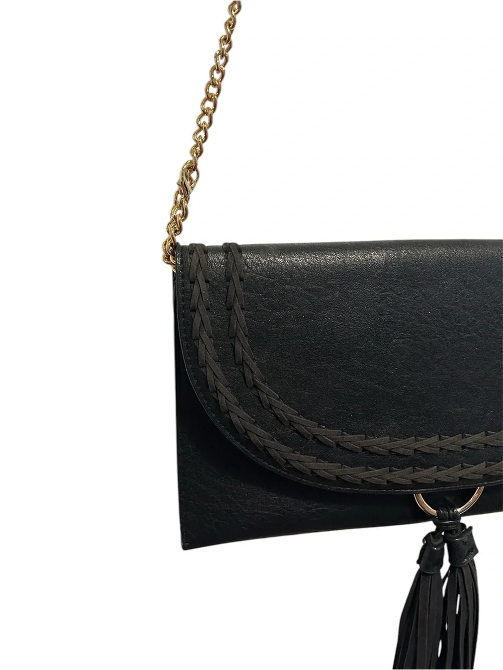 NWOT Lulus A Stitch In Time Vegan Envelope Bag With Chain - Picture 3 of 6